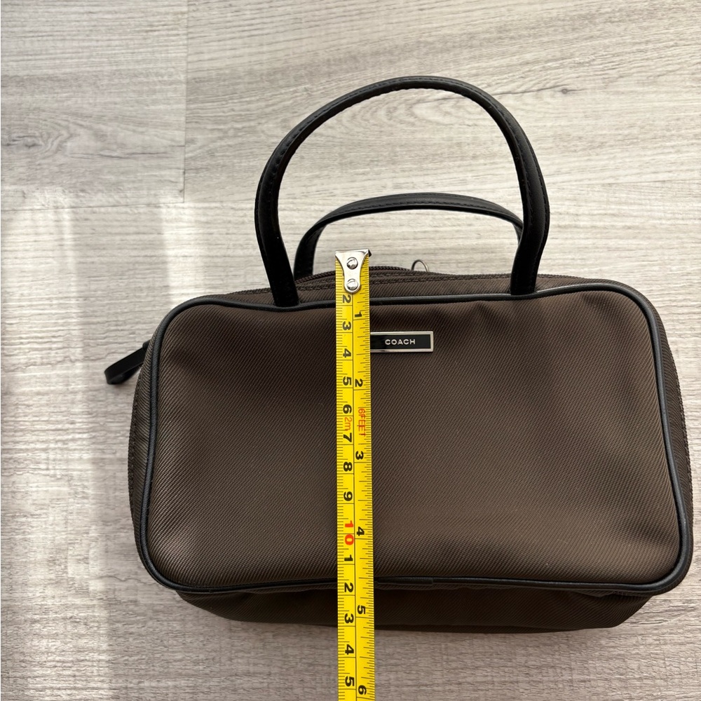 Rare VTG 90s COACH Makeup travel Bag Makeup Pouch with Mirror and handles - Picture 3 of 10